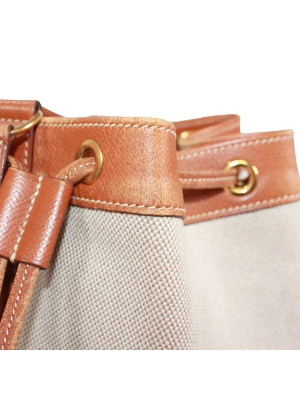 Hermes Standee Toile Ash Courchevel Leather Ivory Brown Shoulder Bag Gold